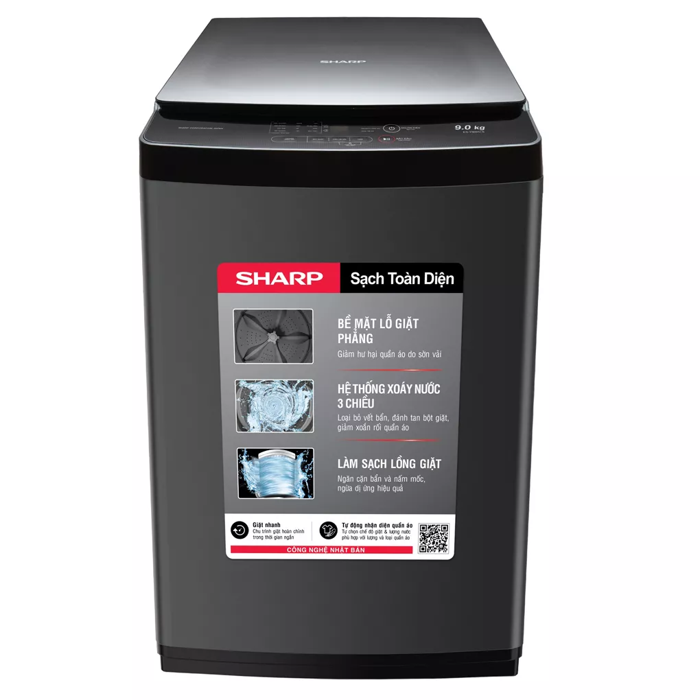 Máy giặt Sharp 9 kg ES-Y90HV-S