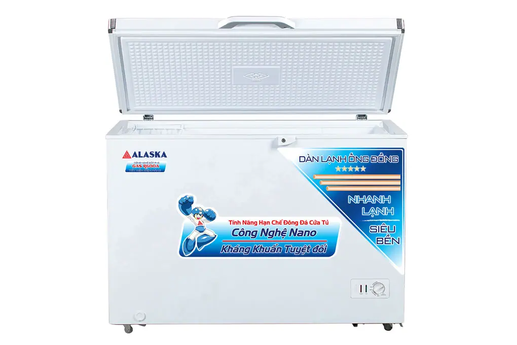 Tủ đông Alaska BD-300C dàn lạnh ống đồng dung tích 300 lít