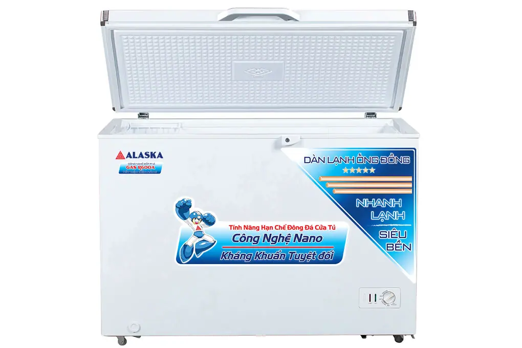 Tủ đông Alaska BD 400C 1 năng đông 1 cánh mở dàn lạnh ống đồng đồng dung tích 295 lít