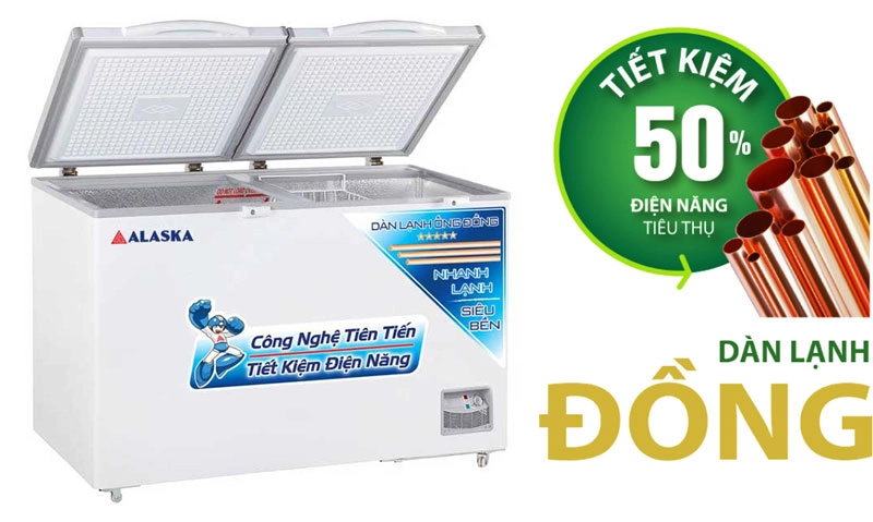 tủ đông alaska HB 550C dàn đồng