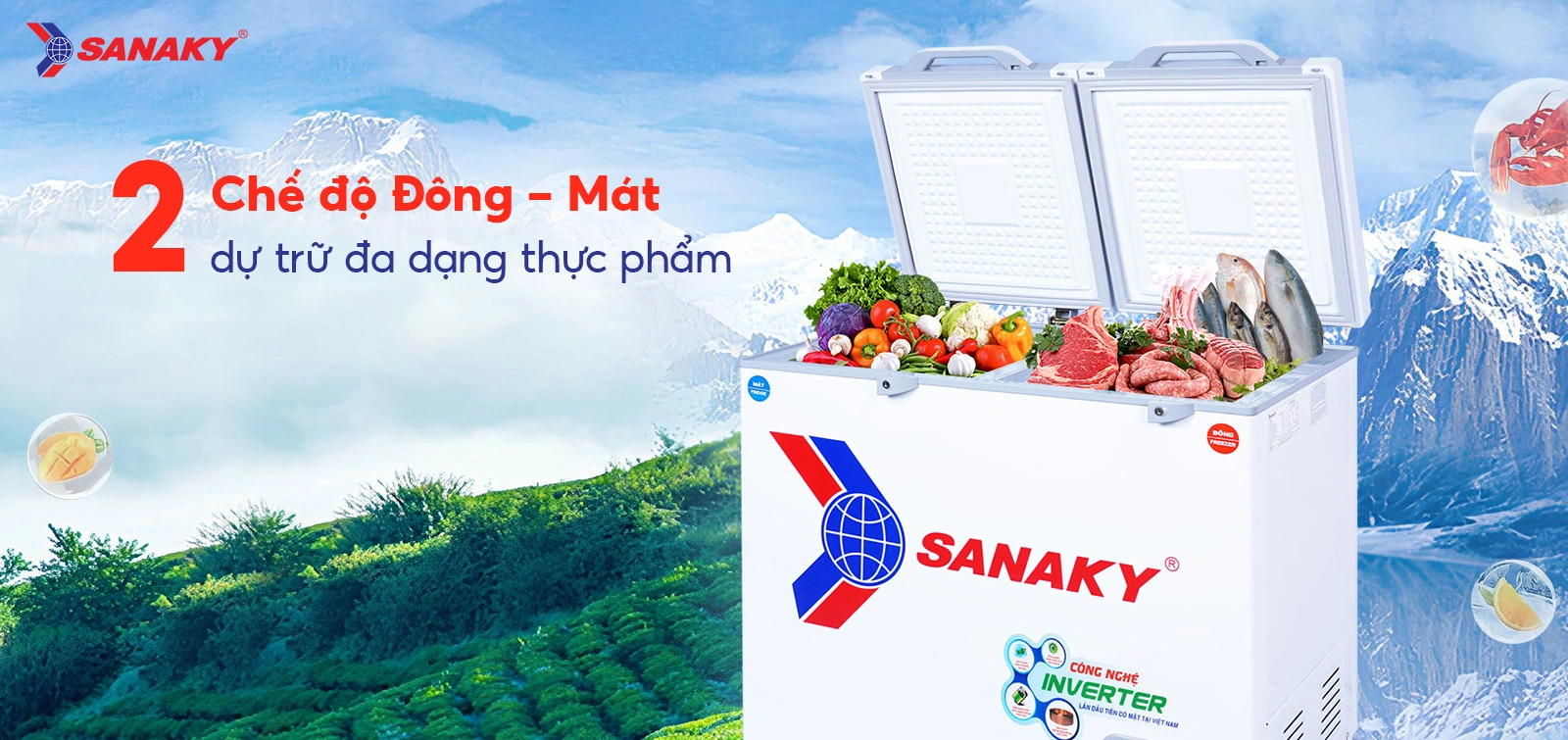2 chế độ Đông - Mát dự trữ đa dạng thực phẩm