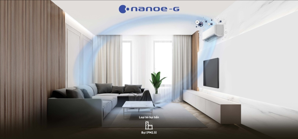 Công nghệ nanoe-G giúp thanh lọc bụi bẩn trong không gian phòng