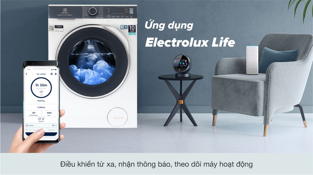 Máy giặt sấy Electrolux Inverter 11 kg EWW1142Q7WB-Điều khiển từ xa, hỗ trợ tư vấn chăm sóc quần áo chuyên nghiệp qua ứng dụng Electrolux Life kết nối Wifi