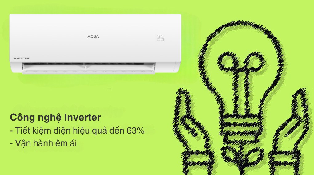 Máy lạnh AQUA Inverter 1 HP AQA-RUV10XAW2 - Công nghệ tiết kiệm điện