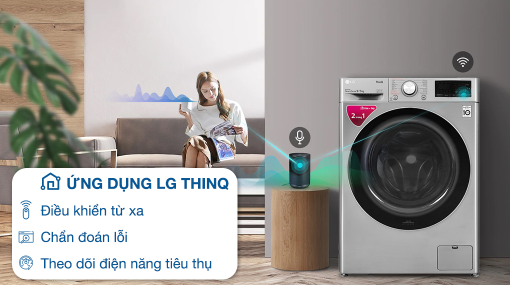 Máy giặt sấy LG Inverter 9 kg FV1409G4V