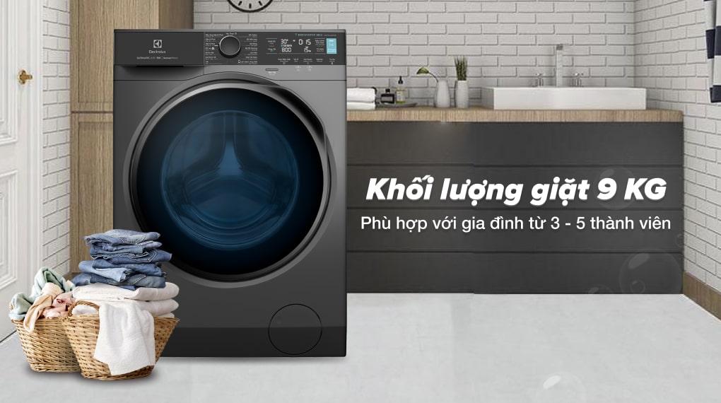 Khối lượng giặt 9 Kg phù hợp cho gia đình từ 3 - 5 thành viên - Máy giặt Electrolux Inverter 9 kg EWF9042R7SB -