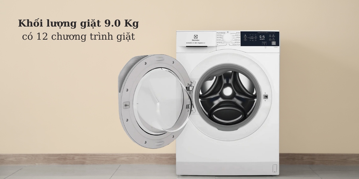 Khối lượng giặt 9kg phù hợp với gia đình 3 - 5 thành viên