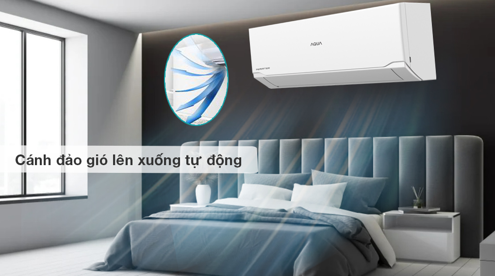 Máy lạnh Aqua Inverter 1 HP AQA-RUV10RB - Cánh đảo gió lên xuống tự động