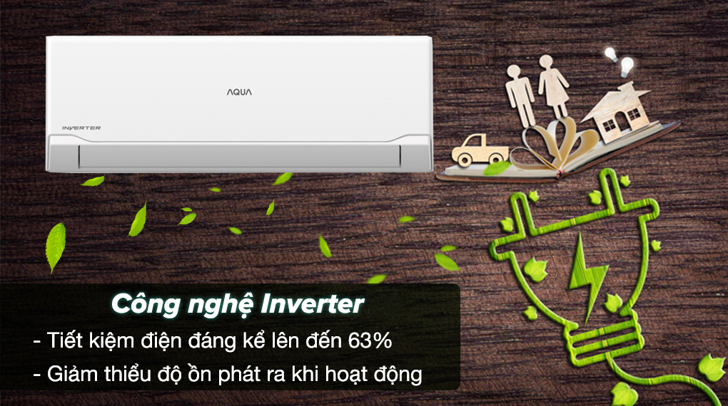 Máy lạnh Aqua Inverter 1 HP AQA-RUV10RB - Tiết kiệm điện