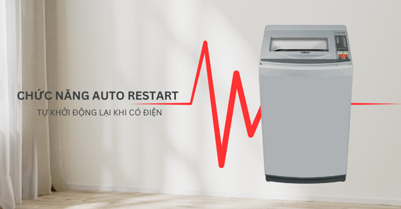 Auto Restart hoàn tất quá trình giặt còn lại khi nguồn điện được khôi phục