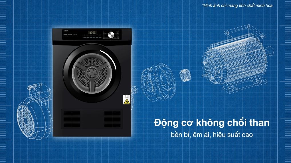 Máy sấy thông hơi Aqua 9 kg AQH-V901K PS - Động cơ không chổi than