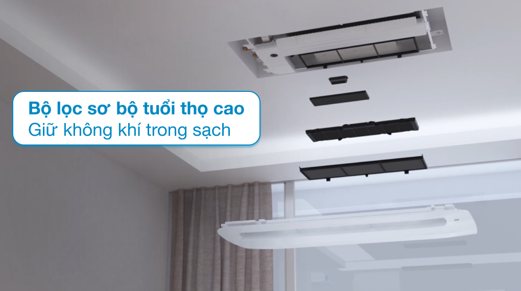 Máy lạnh âm trần 1 hướng LG Inverter 1.5 HP ZTNQ12GULA0 - Lọc không khí