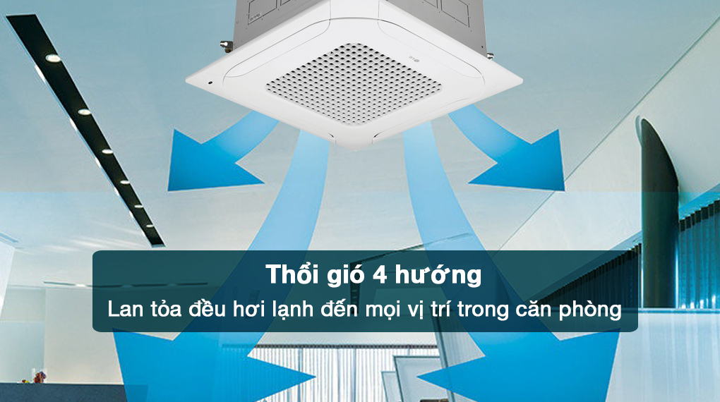 Điều hòa âm trần LG Inverter 18000 BTU ZTNQ18GPLA0 - Thổi giá 4 hướng giúp hơi lạnh tỏa đều trong căn phòng 