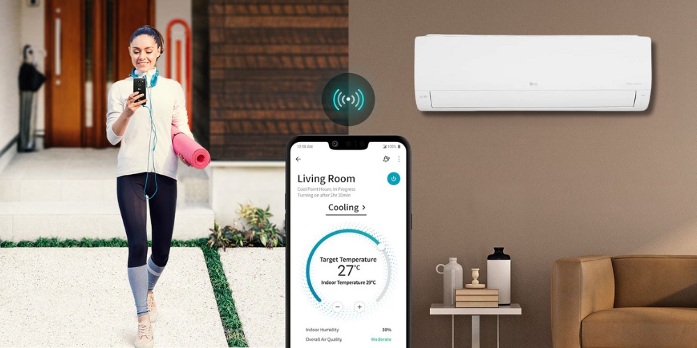 Điều khiển bằng điện thoại qua ứng dụng LG ThinQ