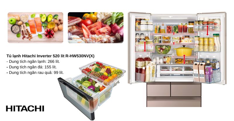Nhiều ngăn dự trữ cho bạn dễ dàng bảo quản thực phẩm 