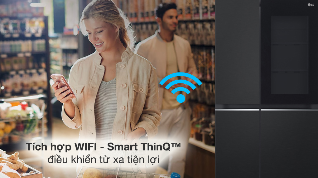 Tủ lạnh LG Inverter 655 lít Side By Side InstaView Door-in-Door GR-V257BL - Thiết lập WIFI - Smart ThinQ™