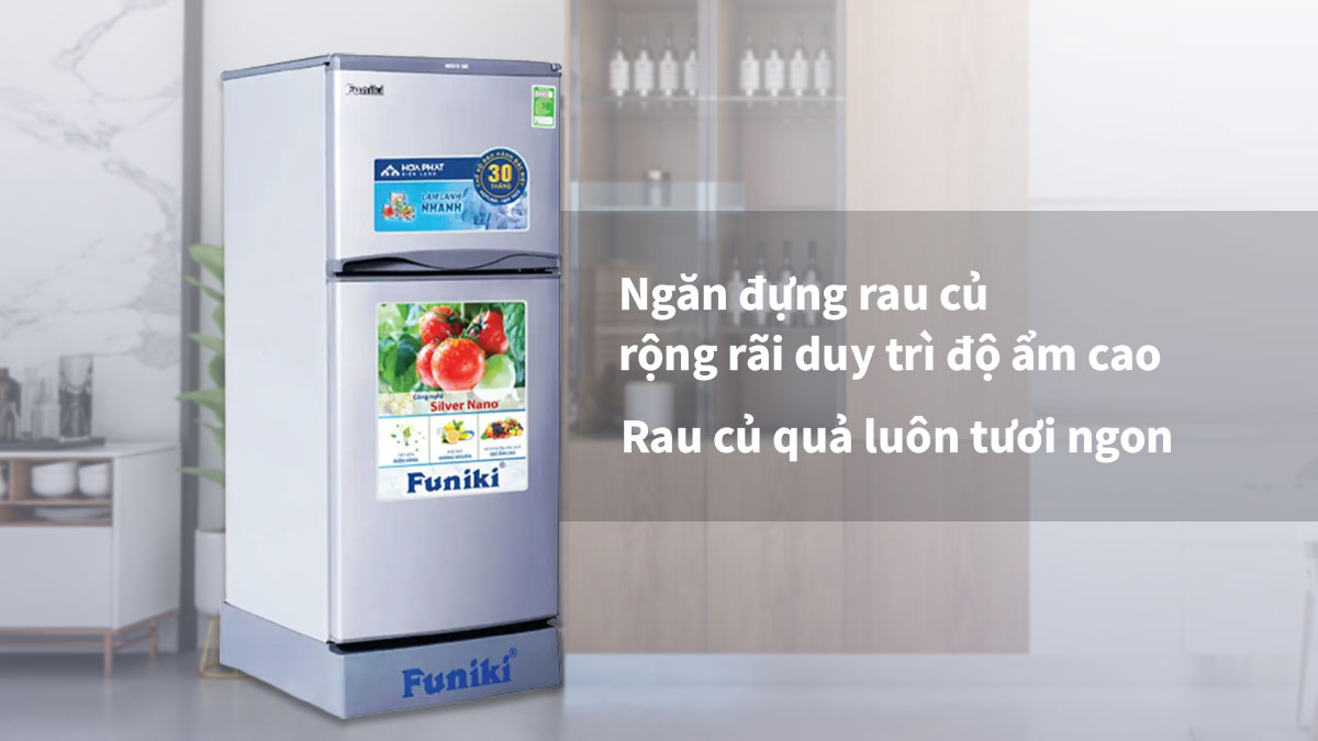 Ngăn đựng rau củ được thiết kế rộng rãi giữ chúng luôn được tươi và ngon