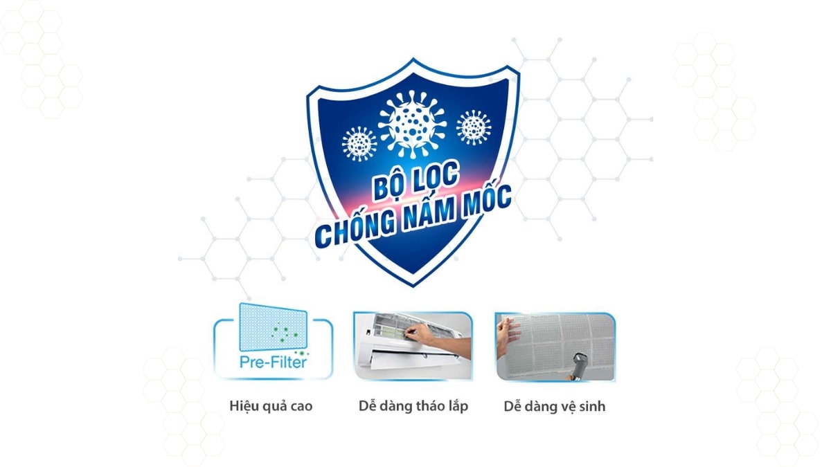 Bộ lọc chống nấm mốc giữ cho phòng luôn sạch sẽ
