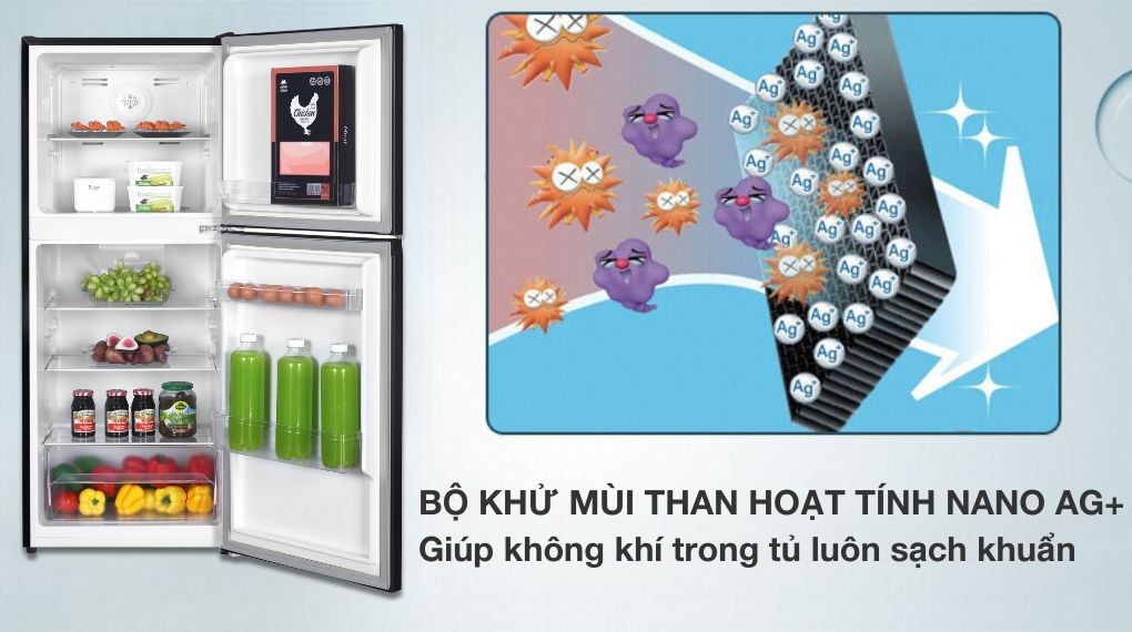 Tủ lạnh Sharp Inverter 181 lít SJ-X198V-DG - Công nghệ kháng khuẩn khử mùi