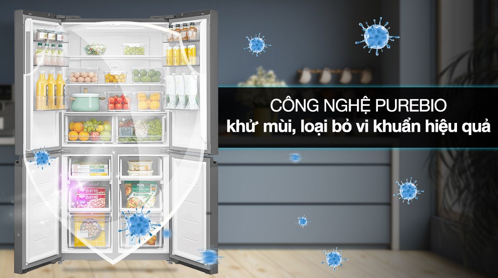 Tủ lạnh Toshiba Inverter 474 lít Multi Door GR-RF611WI-PGV(22)-XK - Công nghệ PureBio diệt khuẩ và khử mùi hiệu quả