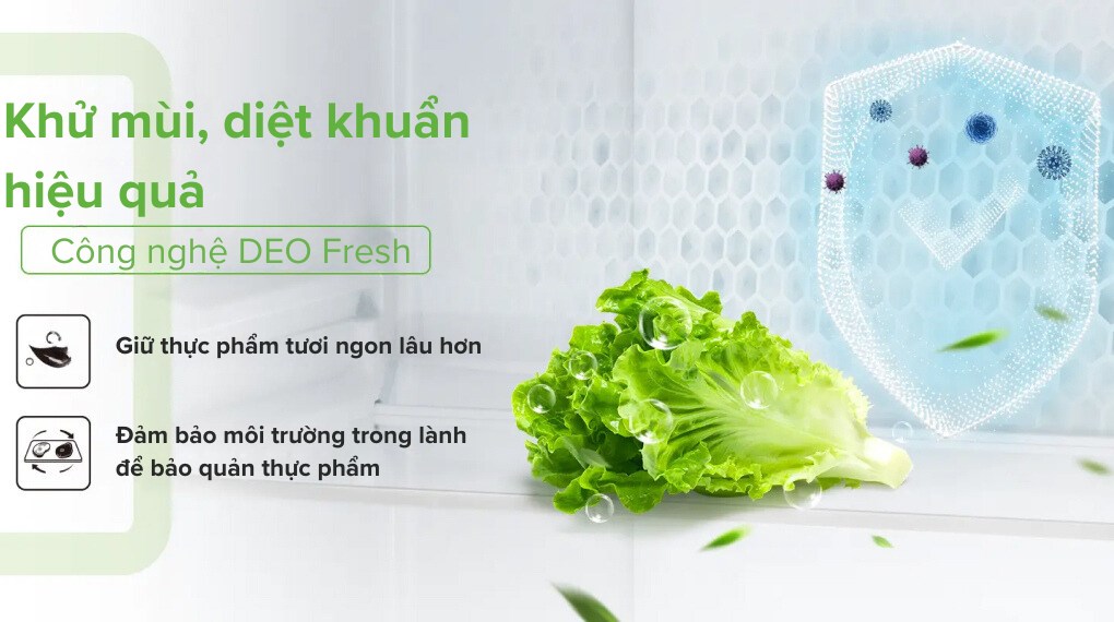 Tủ lạnh Aqua Inverter 410 lít Multi Door AQR-M466XA(CBC) - Công nghệ DEO Fresh kháng khuẩn, khử mùi