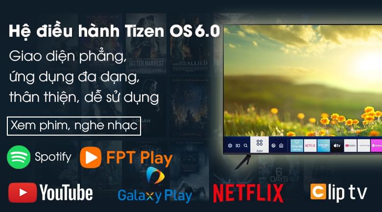 Smart Tivi Samsung 4K 65 inch UA65AU7700 - Giao diện trực quan, dễ dùng với hệ điều hành TizenOS 6.0